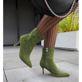 Bottines à talons bas vert Guimond 2