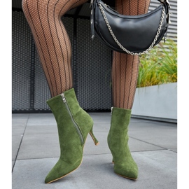 Bottines à talons bas vert Guimond 1