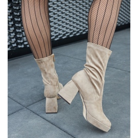 Bottines Haven à talons beiges 1