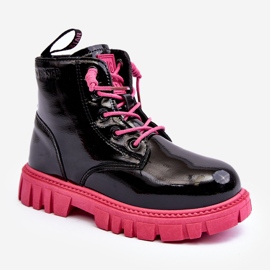 Bottes isolées vernies pour enfants Big Star MM374148 noir et rose 1