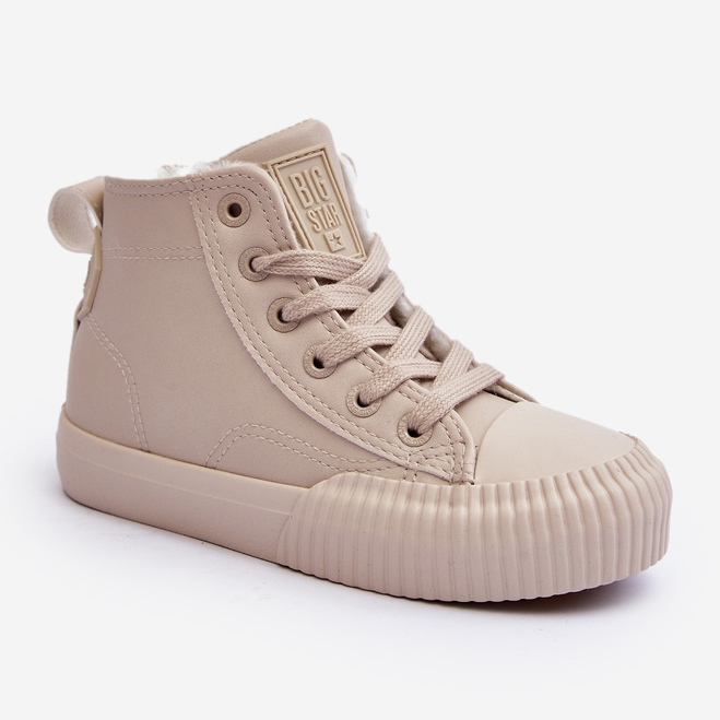 Baskets isolées pour enfants avec fermeture éclair Big Star MM374012 Beige clair 1