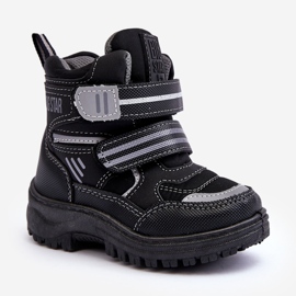 Bottes de neige isolées à velcro pour enfants noir Big Star MM374129 le noir 1