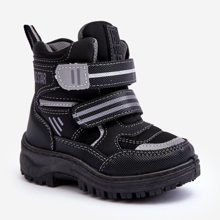 Bottes de neige isolées à velcro pour enfants noir Big Star MM374129 1