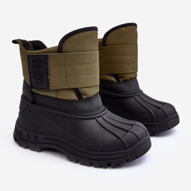 Bottes de neige isolées par velcro pour enfants Kaki Big Star MM374123 vert 1