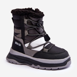 Bottes de neige isolées pour enfants avec fermeture éclair noir Big Star MM374193 1
