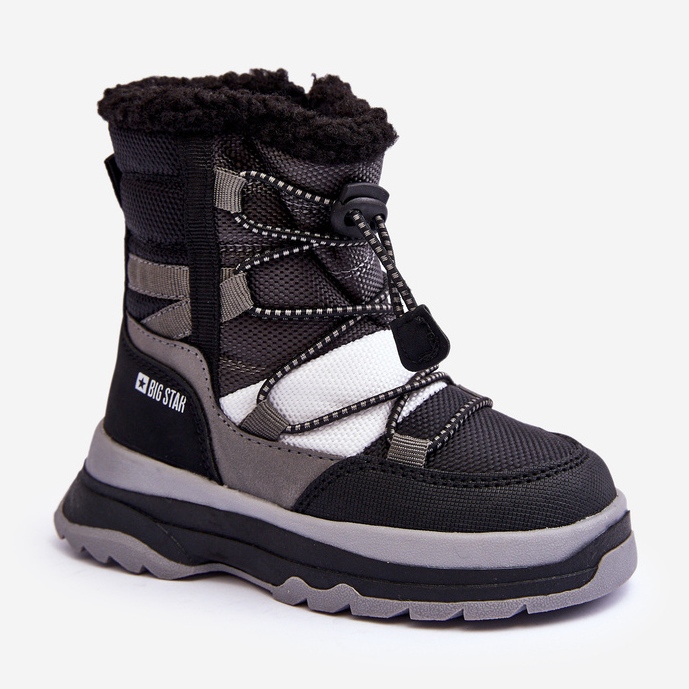 Bottes de neige isolées pour enfants avec fermeture éclair noir Big Star MM374193 le noir 1