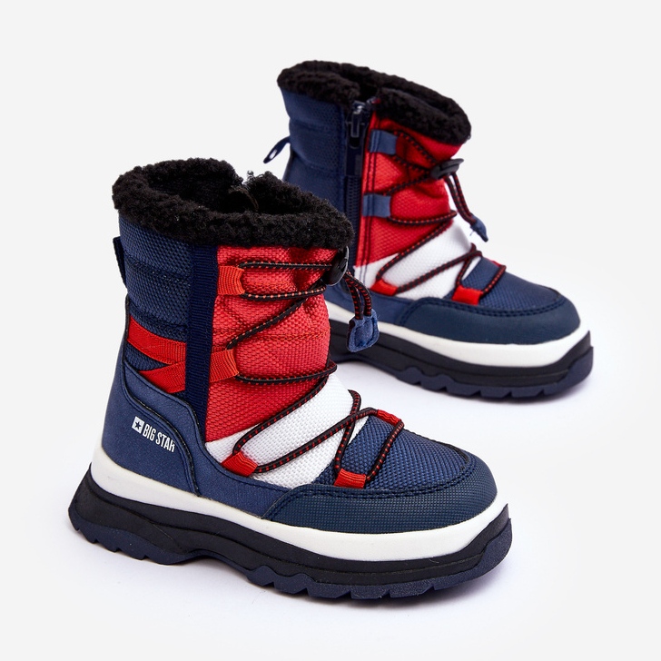 Bottes de neige isolées pour enfants avec fermeture éclair bleu marine Big Star MM374194 2 Bottes de neige isolées pour enfants avec fermeture éclair bleu marine Big Star MM374194 2