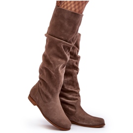 Bottes Genou En Daim Femme Maciejka 05790-04 Beige 9