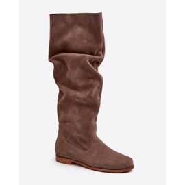 Bottes Genou En Daim Femme Maciejka 05790-04 Beige 1