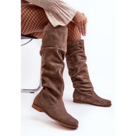 Bottes Genou En Daim Femme Maciejka 05790-04 Beige 8