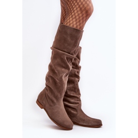 Bottes Genou En Daim Femme Maciejka 05790-04 Beige 2