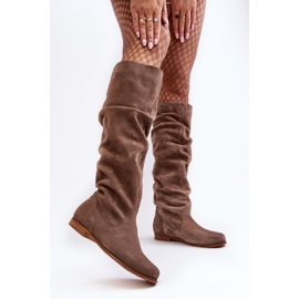 Bottes Genou En Daim Femme Maciejka 05790-04 Beige 4