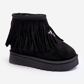 Botte de neige enfant isolée à franges décoratives, Noir Nimia le noir 9