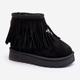 Botte de neige enfant isolée à franges décoratives, Noir Nimia le noir 5