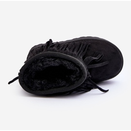 Botte de neige enfant isolée à franges décoratives, Noir Nimia le noir 7