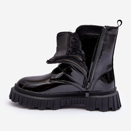FR1 Bottines fille laquées et isolées, Noir Rilina 2