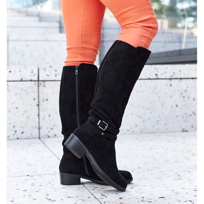 Bottes isolées noires en éco-daim par Aldisio 1