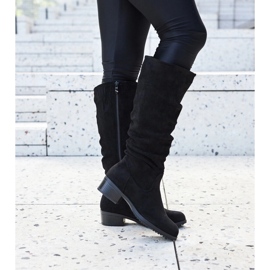 Bottines en éco-daim Angelico froissées noires 1