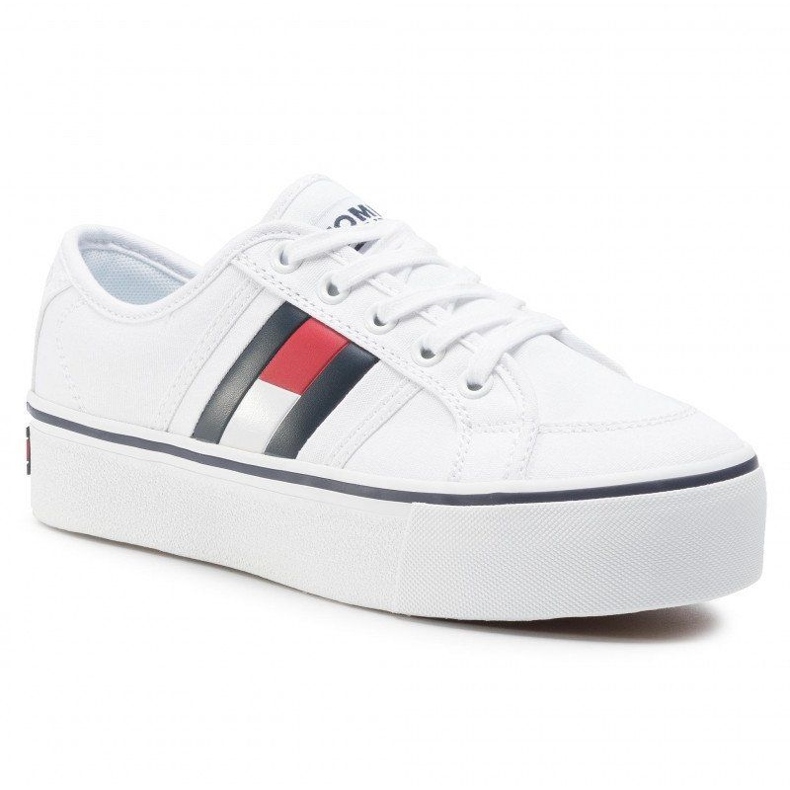 Tommy Hilfiger Baskets Tommy Jeans à plateforme avec drapeau EN0EN00944-YBR blanc 1