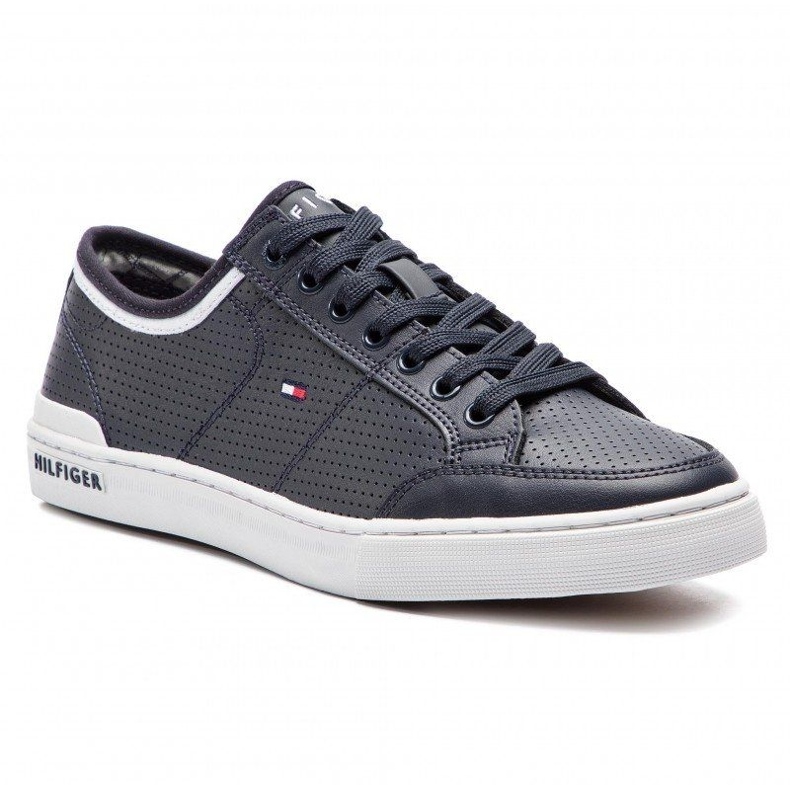 Tommy Hilfiger Core Corporate Leather Sneaker M chaussures FM0FM00552-403 bleu 1 Tommy Hilfiger Core Corporate Leather Sneaker M chaussures FM0FM00552-403 bleu 1