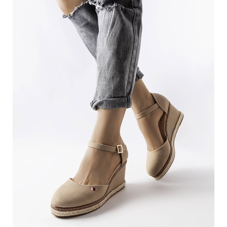 Espadrilles compensées beiges Adelinda 1