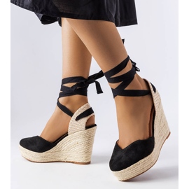 Espadrilles compensées noires Dubois le noir 1