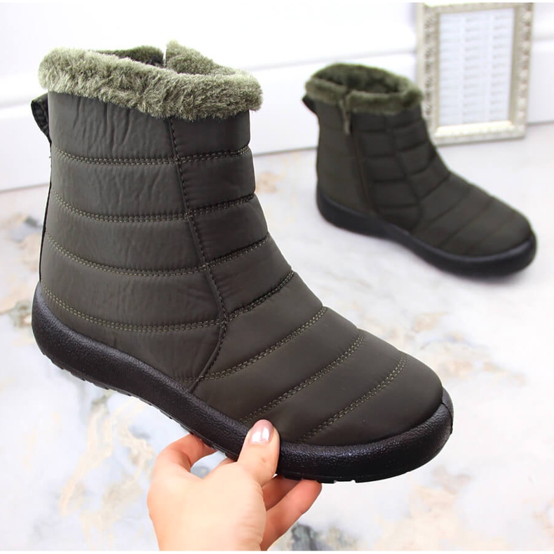 Bottes de neige plates et isolées pour femme, vertes Potocki SU33069 1