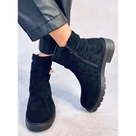 Drapers Bottines plates en daim noires le noir 5