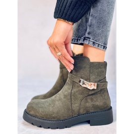 Drapers Bottines plates en daim vertes 4