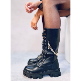 Bottes cavalières femme avec chaîne Totah Noir 1