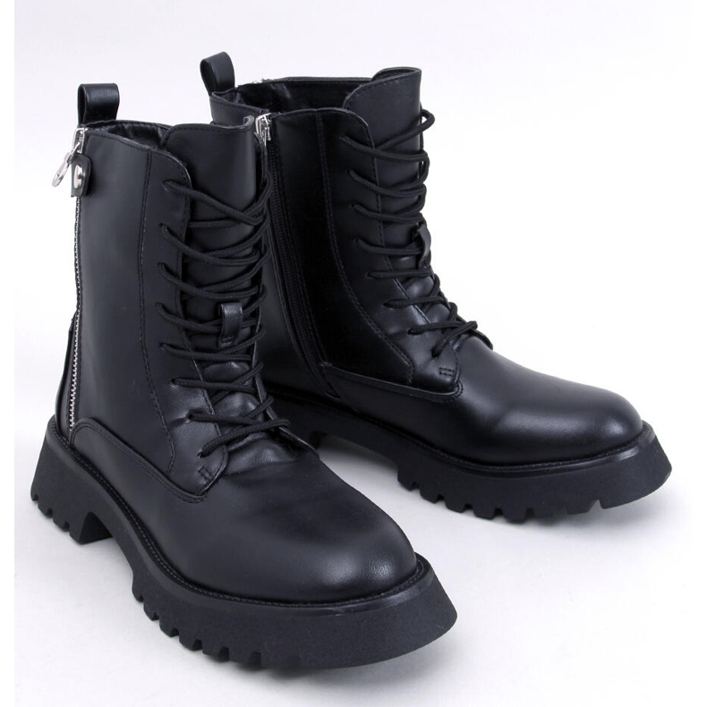 Ferger Bottines à lacets militaires noires le noir 1 Ferger Bottines à lacets militaires noires le noir 1
