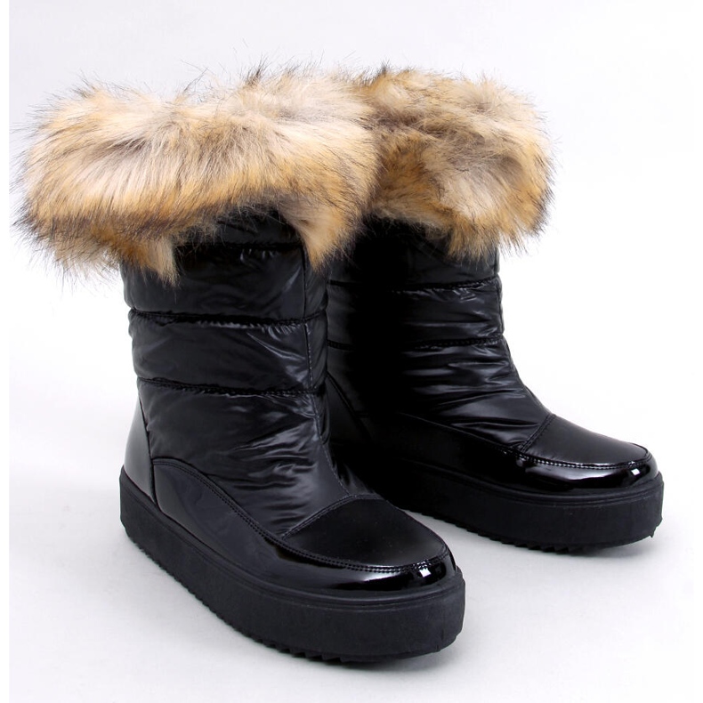 Mastro Bottes de neige noires avec fourrure le noir 1 Mastro Bottes de neige noires avec fourrure le noir 1