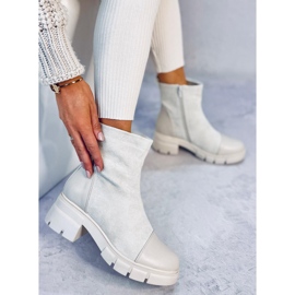 Olson Bottines à talons larges beiges 5