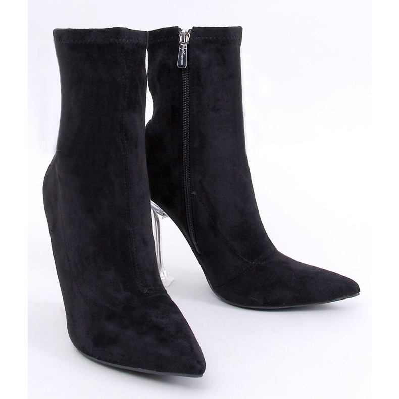 Merrisa Bottines à talons hauts transparentes noires 1