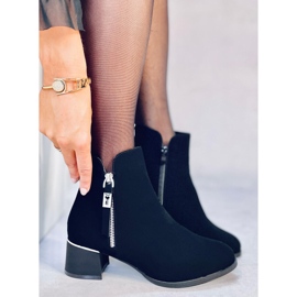 Leines Bottines noires à talons bas le noir 2