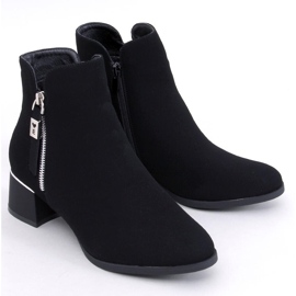Leines Bottines noires à talons bas le noir 1
