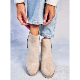 Leines Bottines à talons bas beiges 4