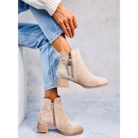 Leines Bottines à talons bas beiges 3