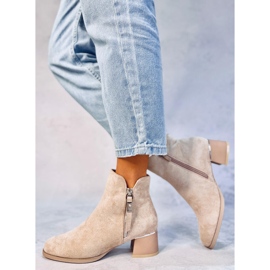 Leines Bottines à talons bas beiges 5