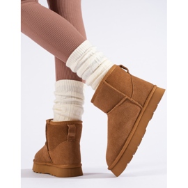 W. Potocki Bottes en daim marron avec fourrure de Potocki brun 3