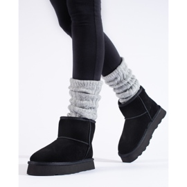 W. Potocki Bottines en daim noir avec fourrure de Potocki le noir 1