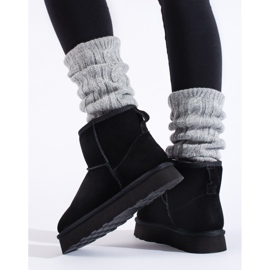 W. Potocki Bottines en daim noir avec fourrure de Potocki le noir 3