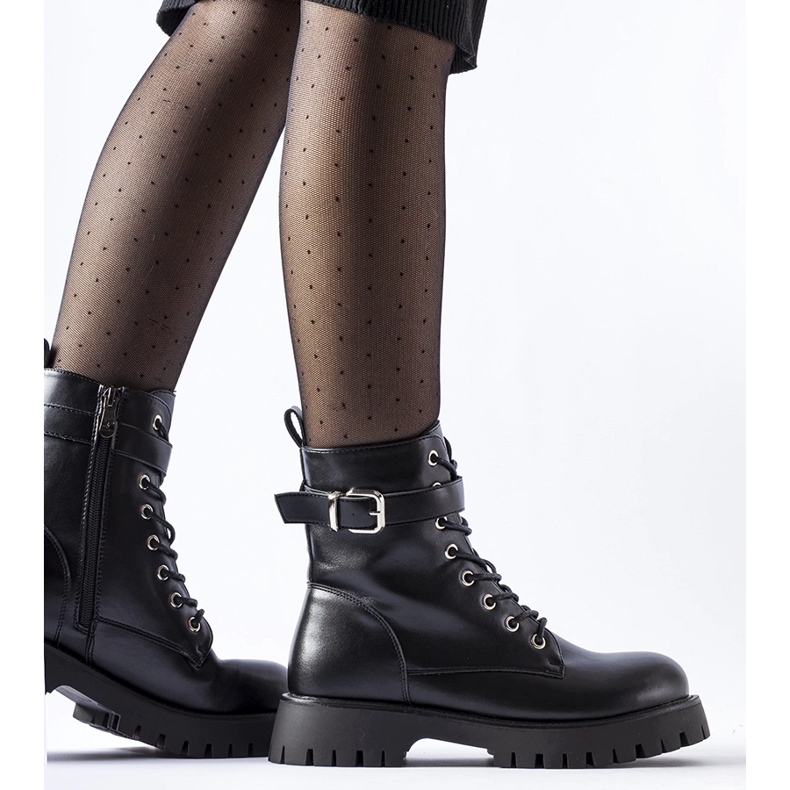 Bottines isolées noires avec boucle décorative Fino 1