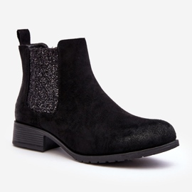 Bottines Chelsea à talons plats pour femme, Noir Sauamia 1