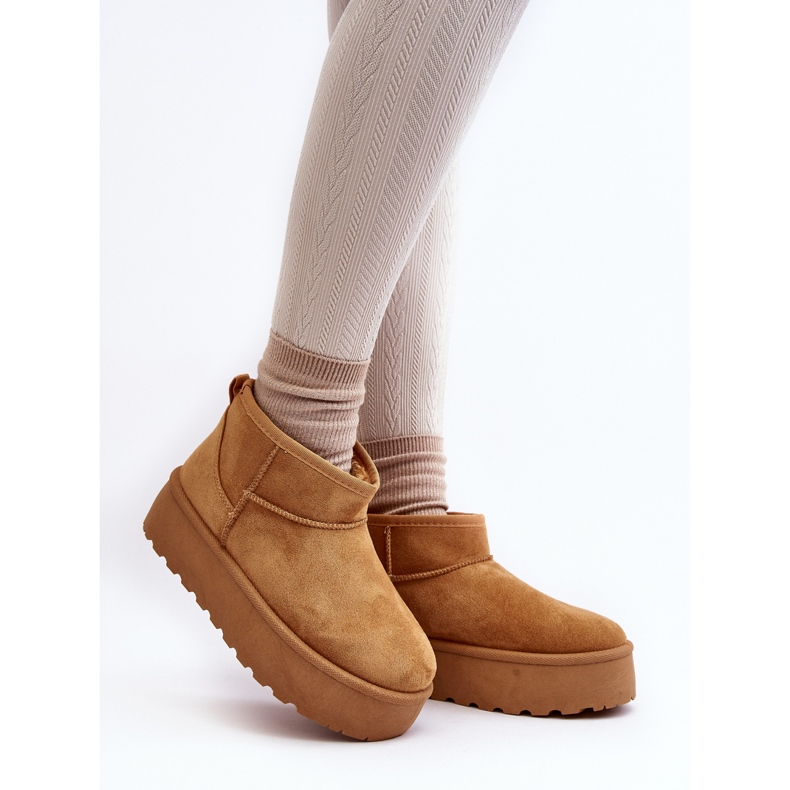 Camel Mennja, Bottes de neige à plateforme pour femmes brun 2