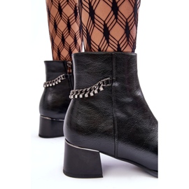 Seastar Bottes en cuir féminine à thèmes avec chaîne noire le noir 3
