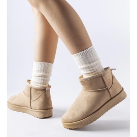 Bottes de neige courtes isolées beiges par Guglielma 2