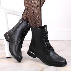 Bottes femme en cuir avec zircons, isolées noir, Filippo DBT4747 le noir 4