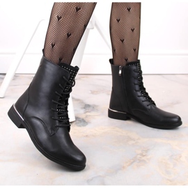 Bottes femme en cuir avec zircons, isolées noir, Filippo DBT4747 le noir 5