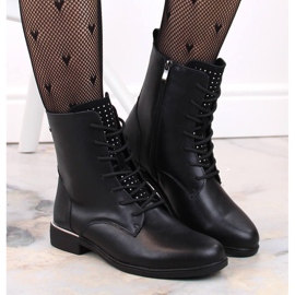 Bottes femme en cuir avec zircons, isolées noir, Filippo DBT4747 le noir 6
